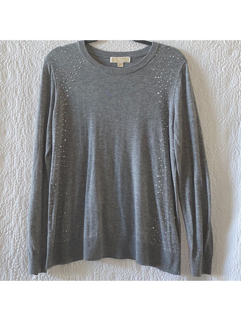 MICHAEL Michael Kors Long Sleeve Silver Stud Detail Sweater